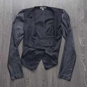 Leather and fabric jacket
